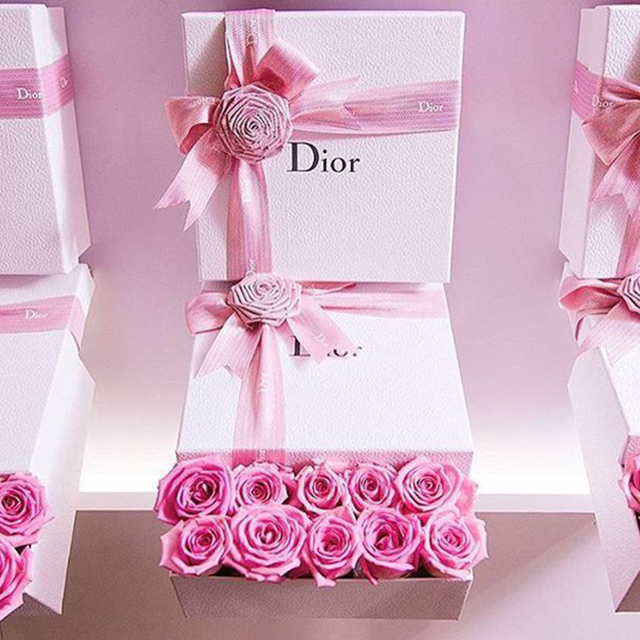 Pink Flower Boxes Packaging Square Box Shape