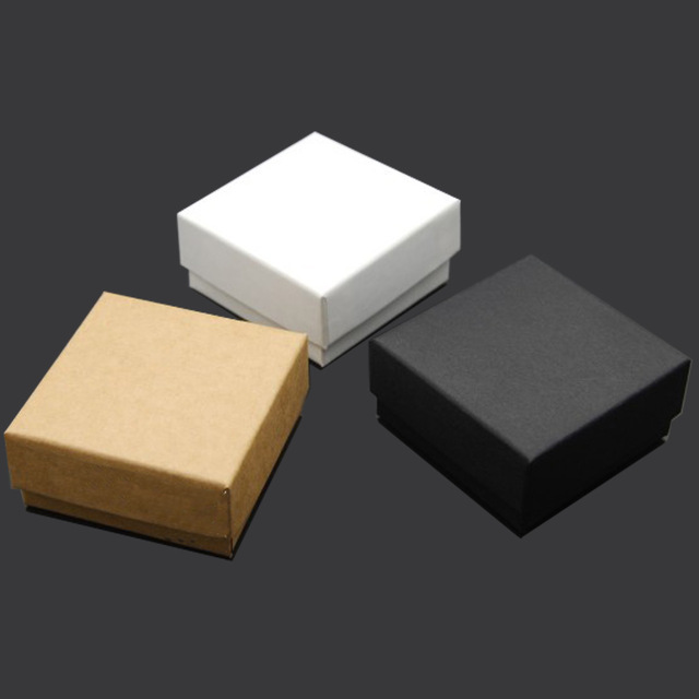 TYRY.HU 5Pcs Solid color Jewelry Box Kraft Paper Material Jewelry Organizer Packaging And Display Gifts Box White Black Yellow