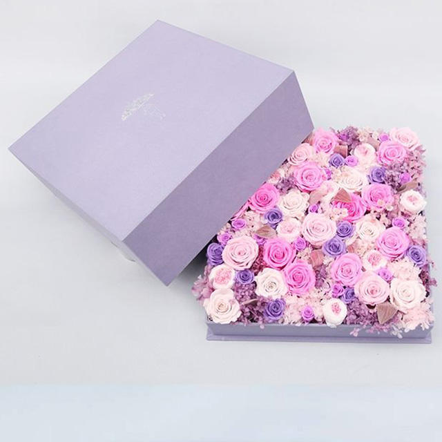 Violet Square Flower Packaging Box