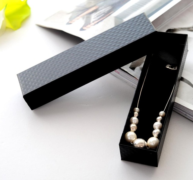 Wholesale 12pcs/Lot 20.5*5*4cm Black Diamond Pattern Necklace Box Bracelet Packaging Box Gift Box Free Shipping WJ-11174