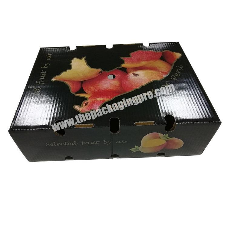 A flute Corrugated cardboard  Full Color Printing Custom Logo Large Size Fruits Shipping Carton Box Packaging