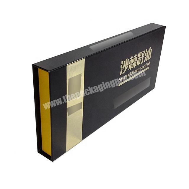 a4 size paper rectangle gift cosmetic beard oil essential magnetic boo shape storage packaging box with EVA foam insert