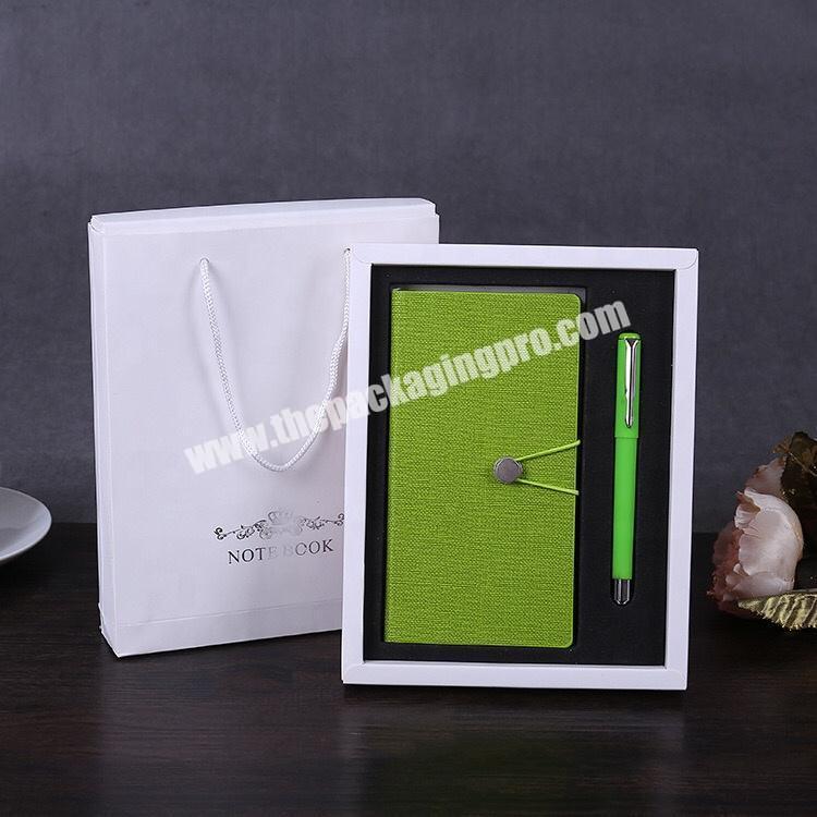 A5 A6 Green Academic Diary Business Notebook Gift Set With Pen Bag Box Gratitude Journal PU Leather Custom Hardcover Notebook