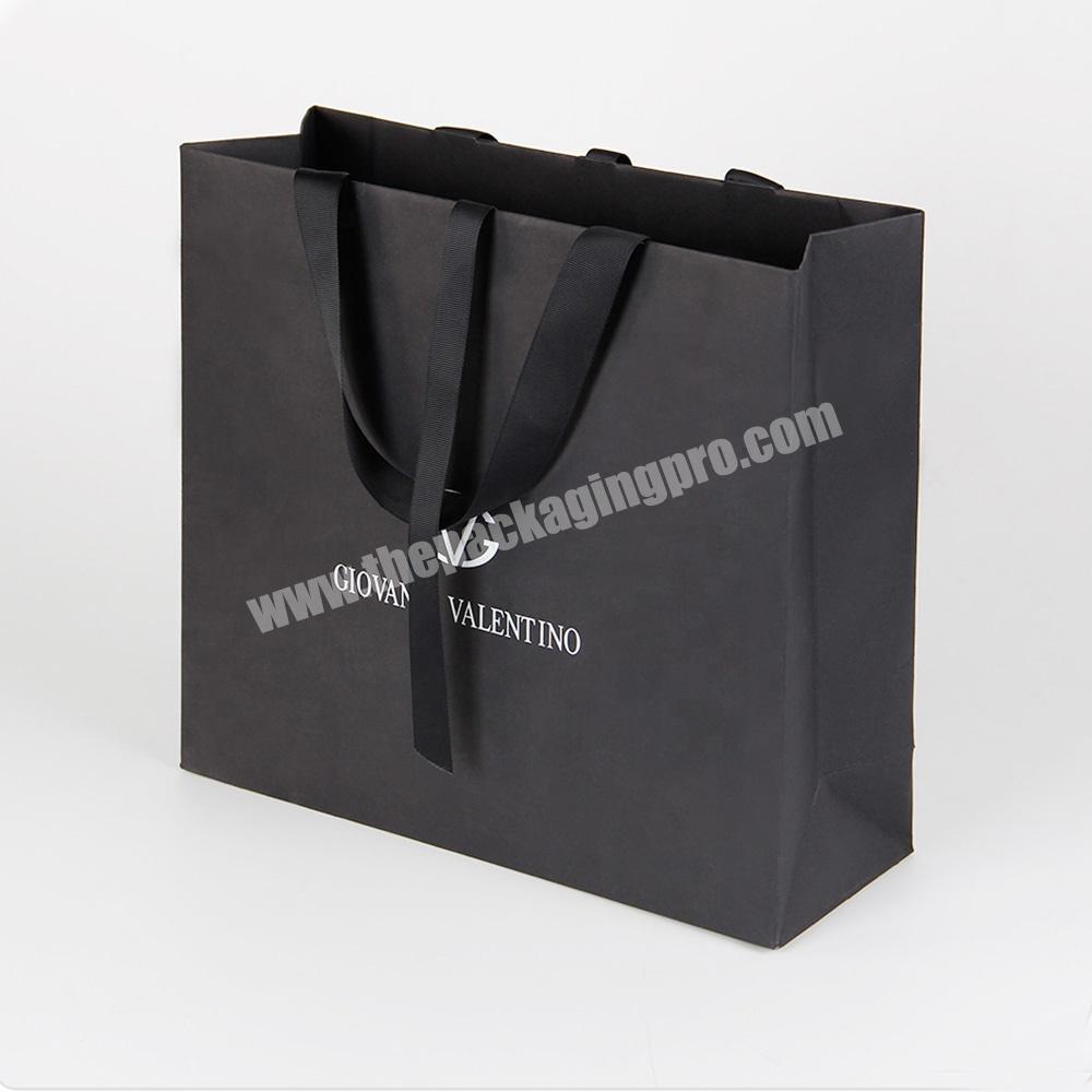 accept custom order silver stamping paper shopping bag with own logo