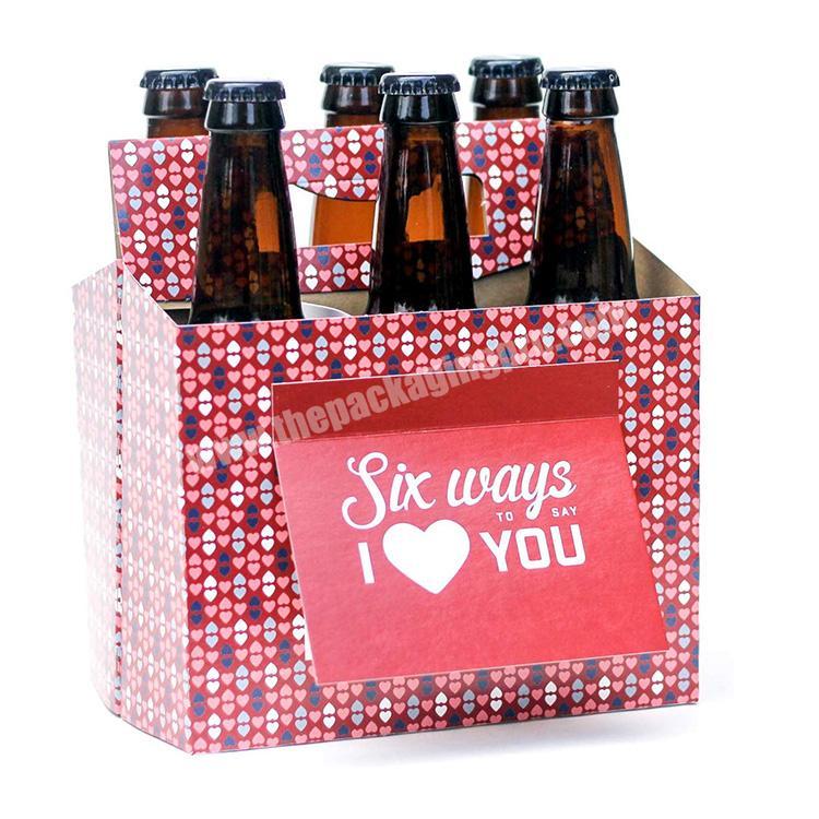 Accept Customization 6 Bottle Beer Packaging Carrier Box