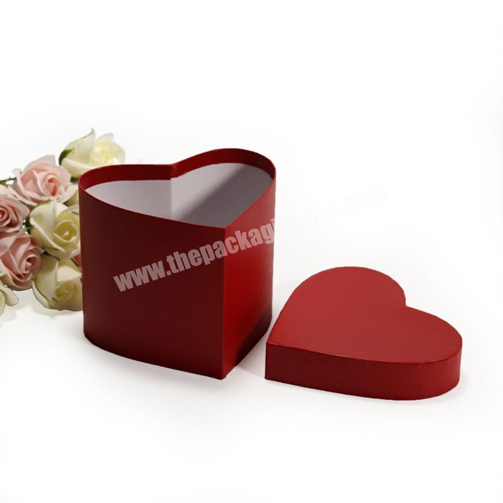 Accept customize diffrecent size heart shape leather flower paper packaging box with lid