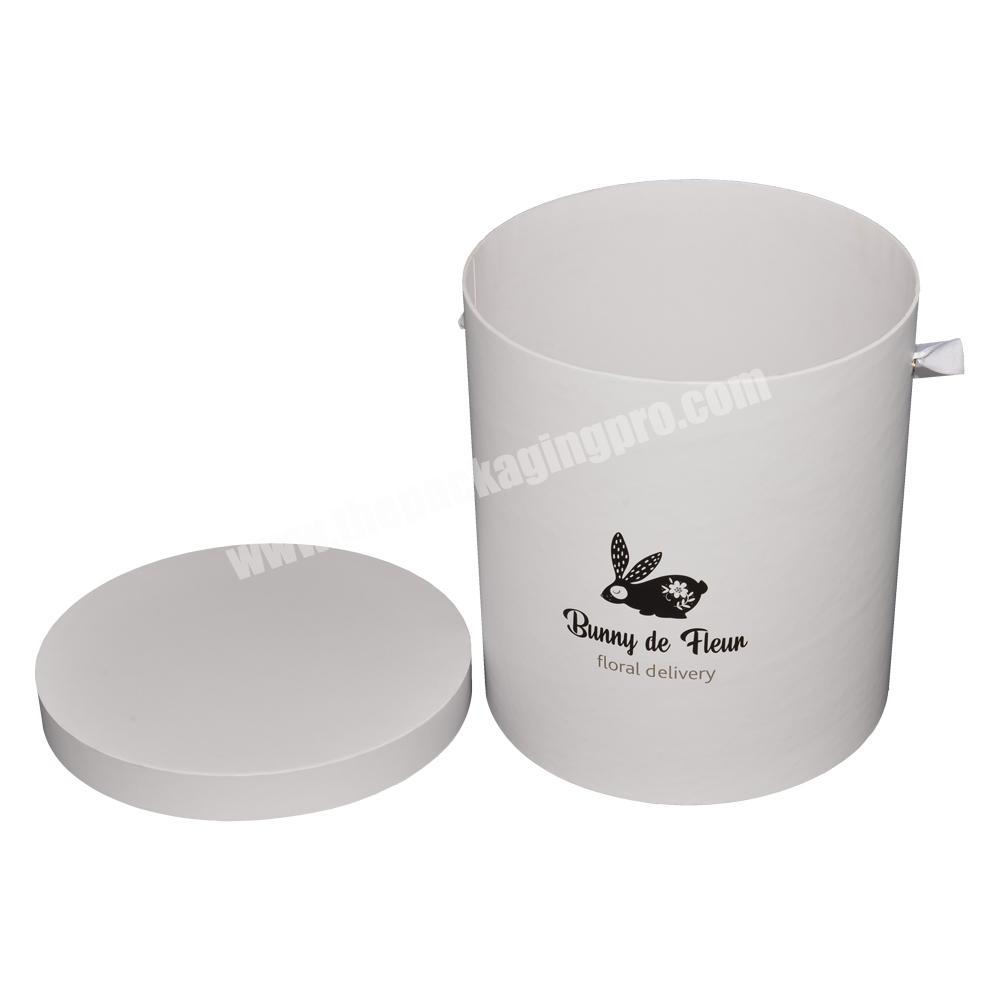 Accept own design custom print round hat flower packaging box wholesale with logo hot stamping and ribbon