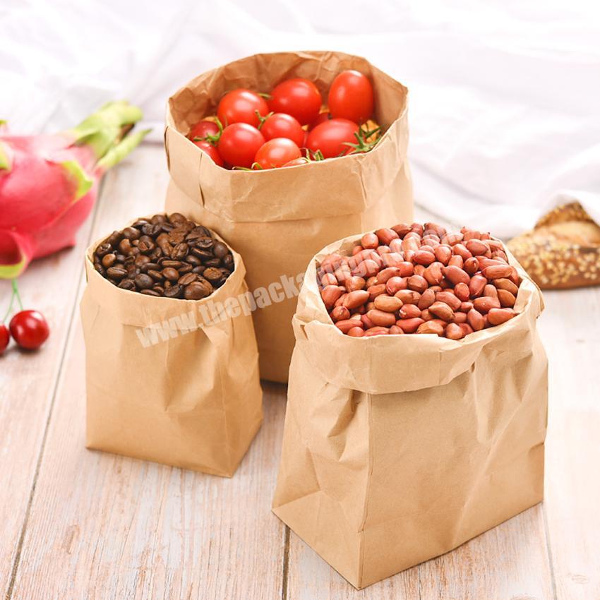 Accept print custom packaging brown food paper bag