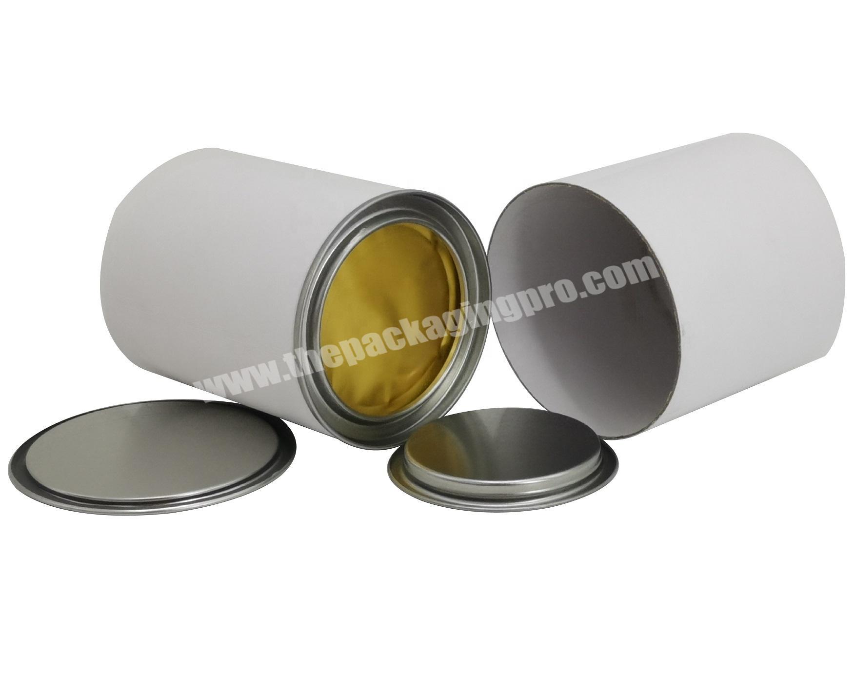 Air-Proof Food Grade Top Aluminum Foil Lining Seal Metal Tin Pry Cover Composite Paper Cans for Food Powder Packaging