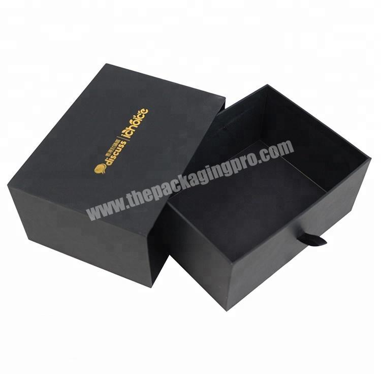 Alibaba China made sliding paper drawer box cardboard black colour