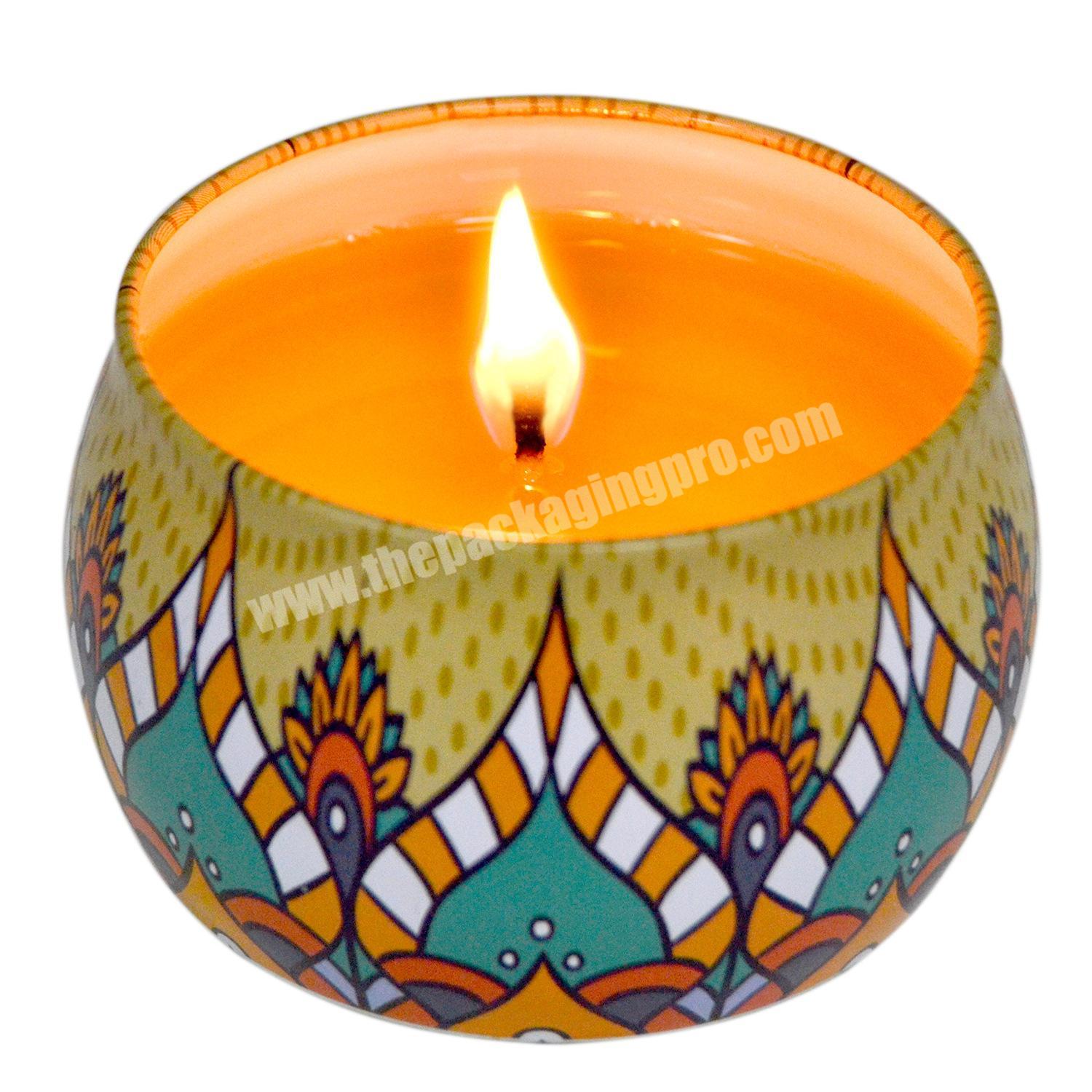 Amazon Hot Sale 120g Soy Wax Scented Diwali Candles Iron Candle Jar