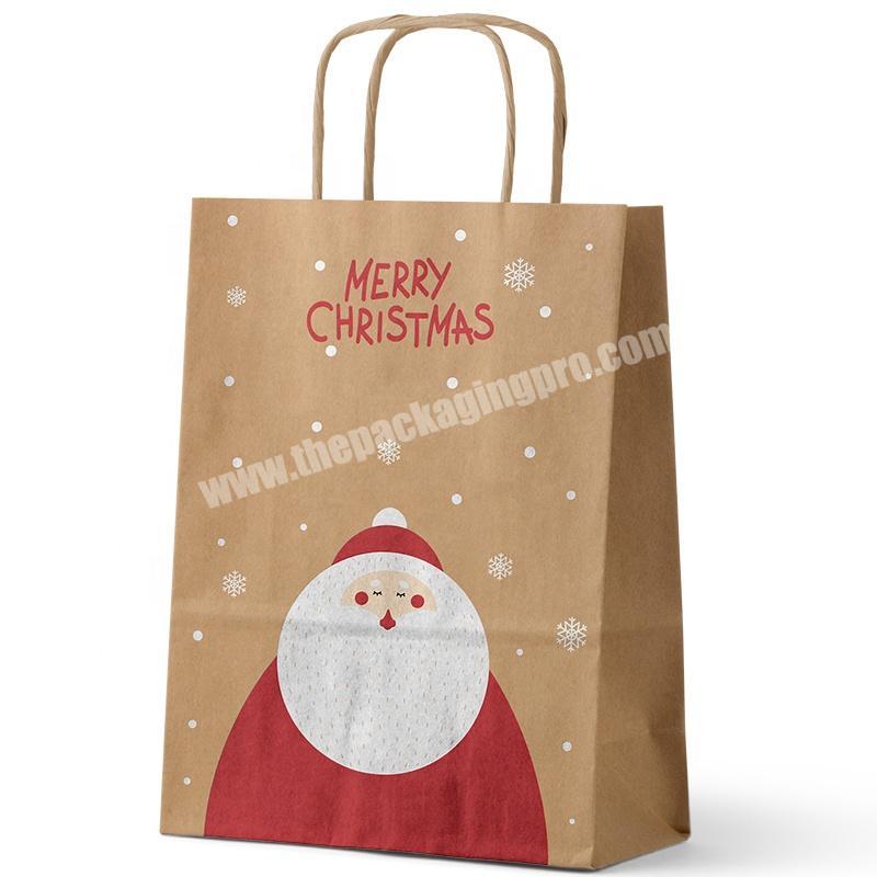 Amazon hot selling Christmas kraft paper gift box Christmas carnival party supplies candy gift bag