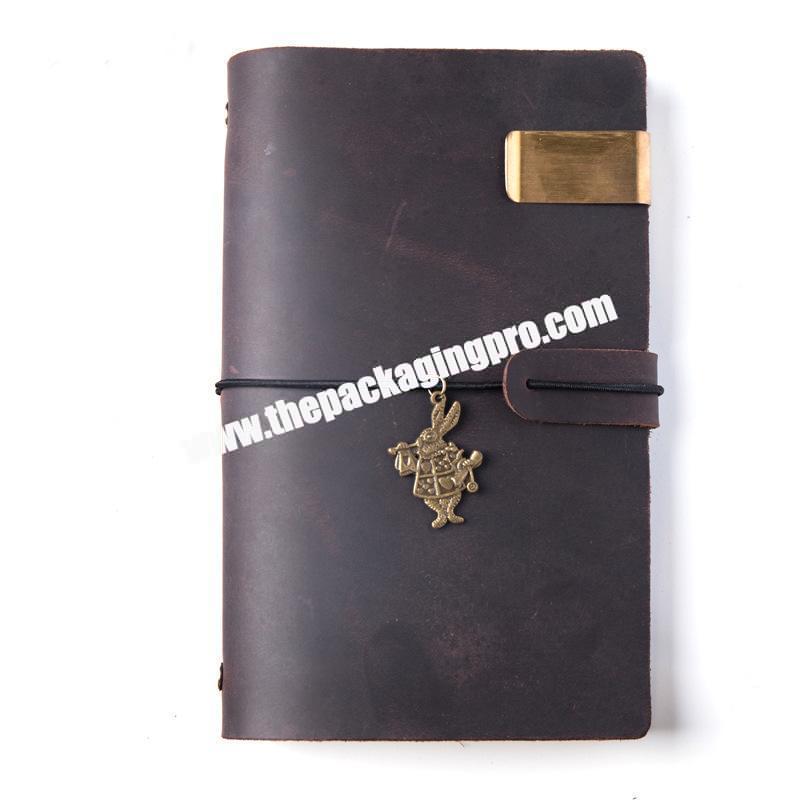 Amazon Loose-leaf Ring Binding Traveler's Journal With Kraft Paper Genuine Real Leather Journal Notebook With Card Holder Pocket