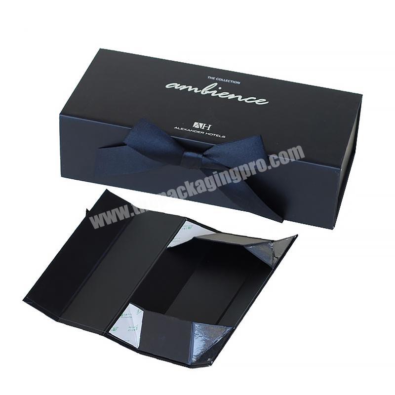 anti scratching OEM matt black silver logo customized luxury paper folding box for 3 candles