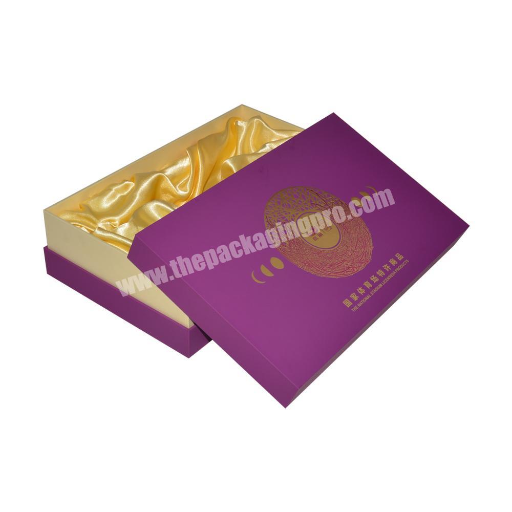 Apparel Use Custom  logo printed rigid paper lid and base box with silk cloth insert for lady sleepwear packaging