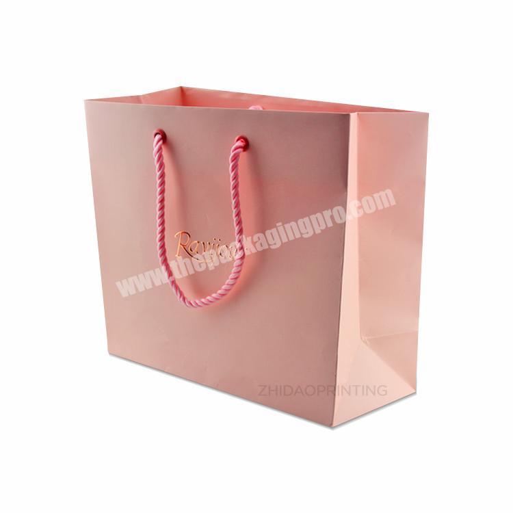 Art Paper Bag for gifts package pink packing bag with logo