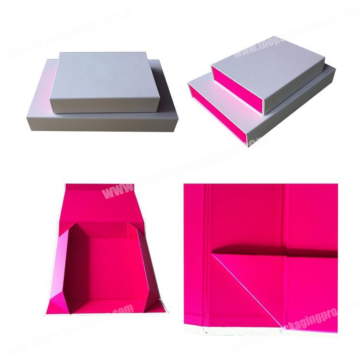 Art Paper Cardboard Custom Logo Flip Top Magnetic Closing Flat Foldable Packaging Box