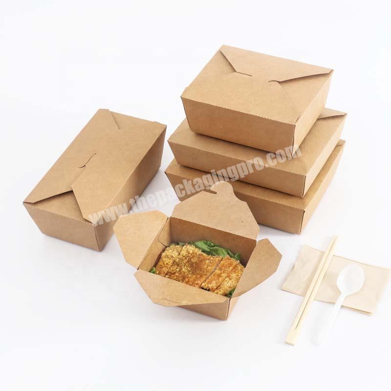 Asian Chinese Hot Selling Disposable Square Kraft Paper Boxes Takeaway Noodles Packaging Box