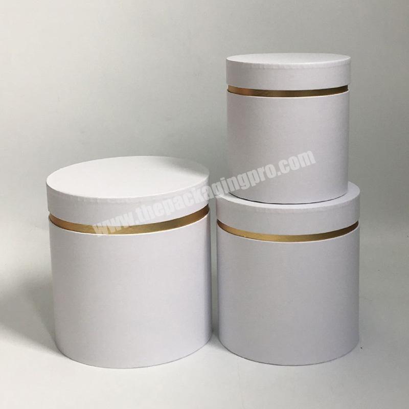 Available from Stock 2020 New Design set of 3 WHITE Round Flower Drum Boxes Rose Flower Box for Fresh Flower Florist Decorative