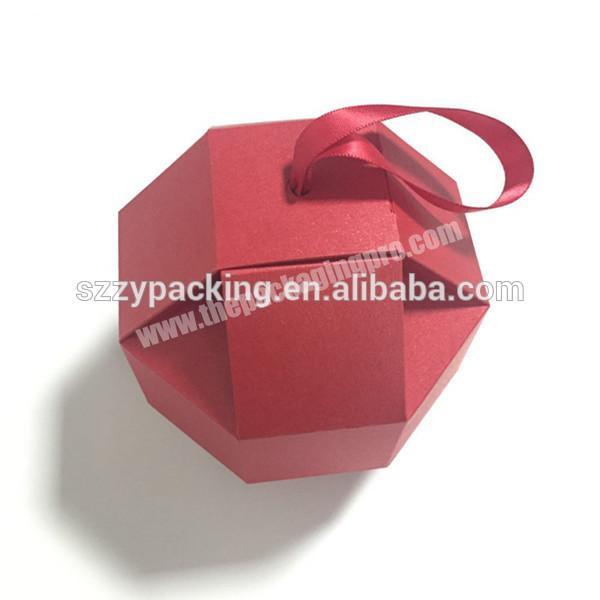Ball shaped box with ribbon handle, candy box with ribbon design