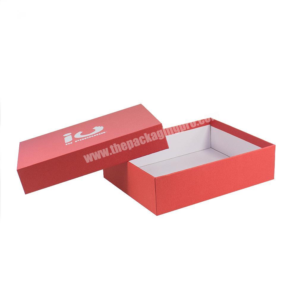 Base And Lid Red Cardboard Gift Box For Cups