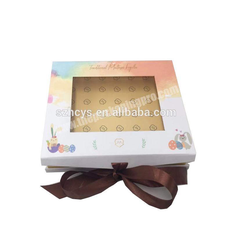 beautiful design cardboard gift box with ribbon for cake