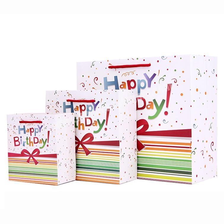 Beautiful printing happy birthday party gift wrap paper bags