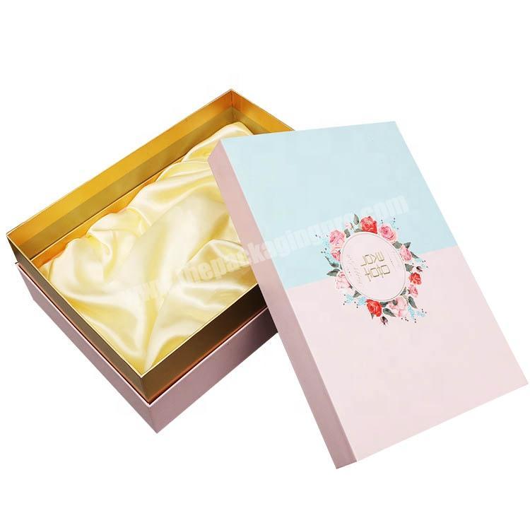 beautiful printing recycled gold satin lining 2 pieces paper box for toothpick