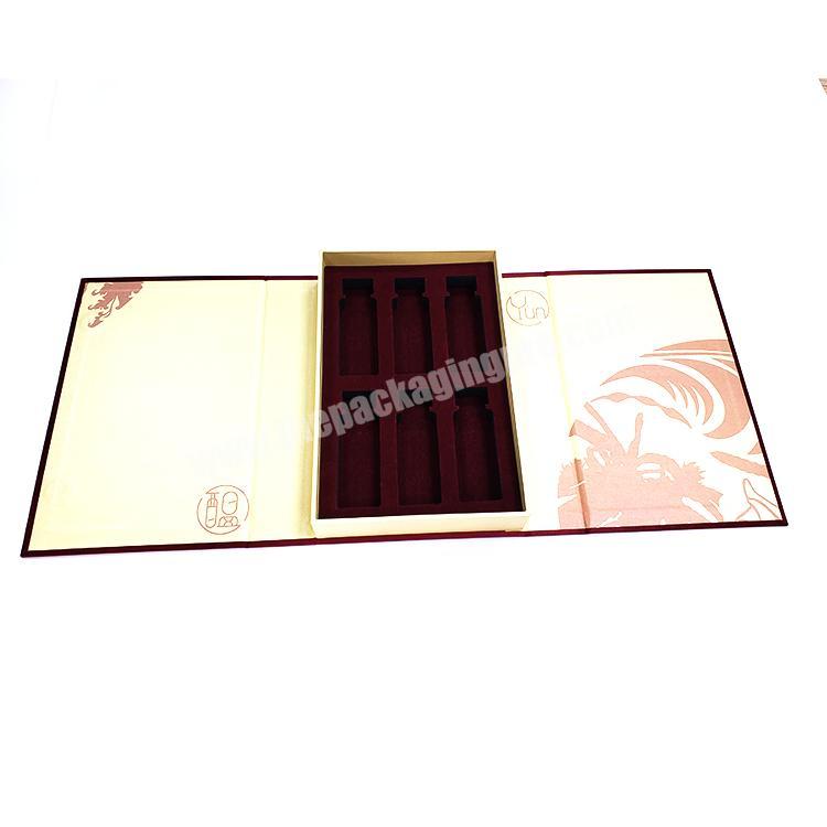 Beauty essential Oil gift box double door design custom decoration cosmetic cardboard packaging paper box