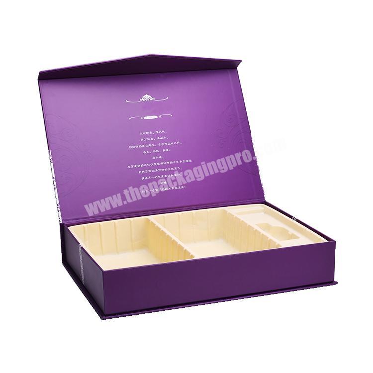 Beauty Use Cosmetic Skincare Gift Set Cardboard Packaging Box with Slant Blister Insert