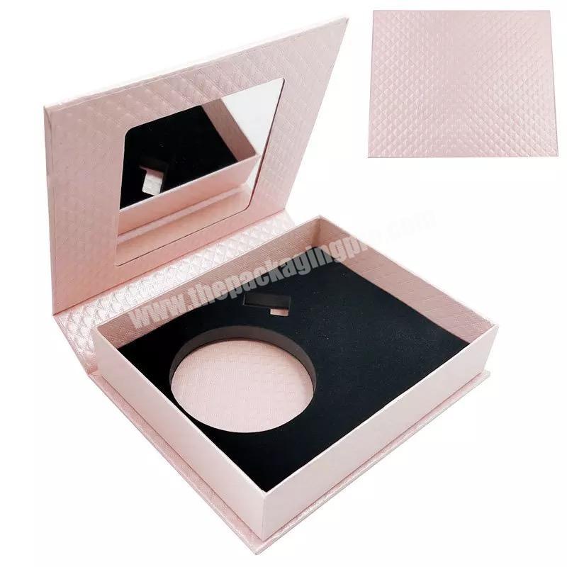 Beheart 1 Pairs Pink Paper Cardboard Magnetic Custom Boxes Eyelash Packaging Box With Mirror