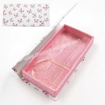 Beheart-Butterfly Luxury China Manufacture Custom Design Magnetic Rectangle Glitter Paper Box Eyelash Packaging