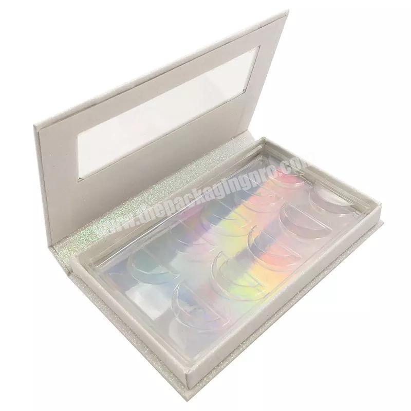 Beheart Clear Window Rectangle Vendor Customized Boxes Magnet Empty 5 Pair Eyelash Book Empty Box