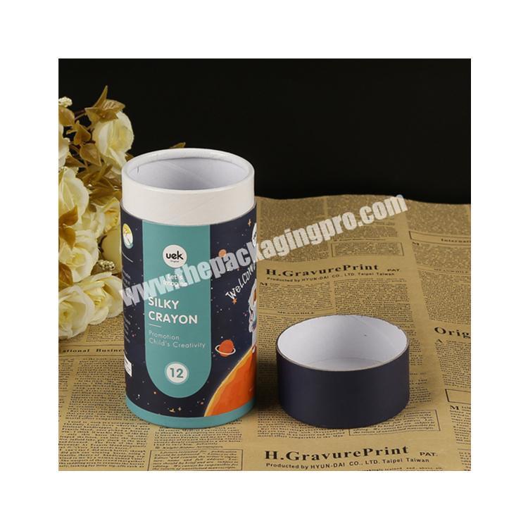 Beheart Custom Biodegradable Silky Crayon Paper Can Cylindrical Shape Paper Cans Round Cardboard Box Packaging Tube