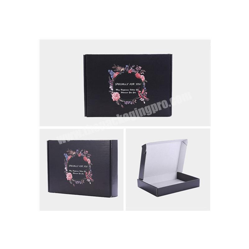 Beheart Customized Matte Black Gift Eco Friendly Plain Cheap Mail Boxes Lid Corrugated Board Packaging Box