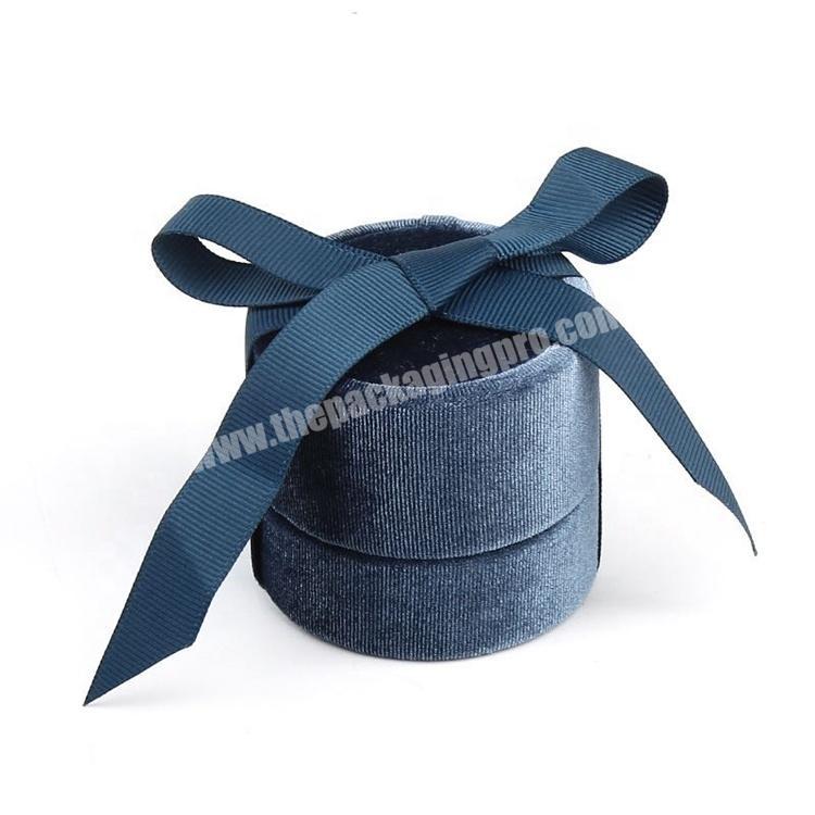BeHeart Less Price Beauty Beheart-Butterfly Ribbon Ropes Case Blue Cylinder Corduroy Jewelry Boxes Big Ring Sweet Girls Gift Box