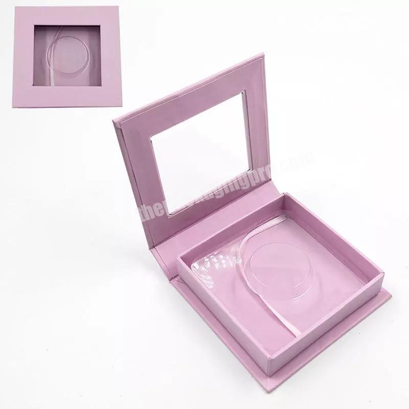 Beheart Unique Customized Paper Cardboard Gift Boxes Purple Eyelash Packaging Box Packing
