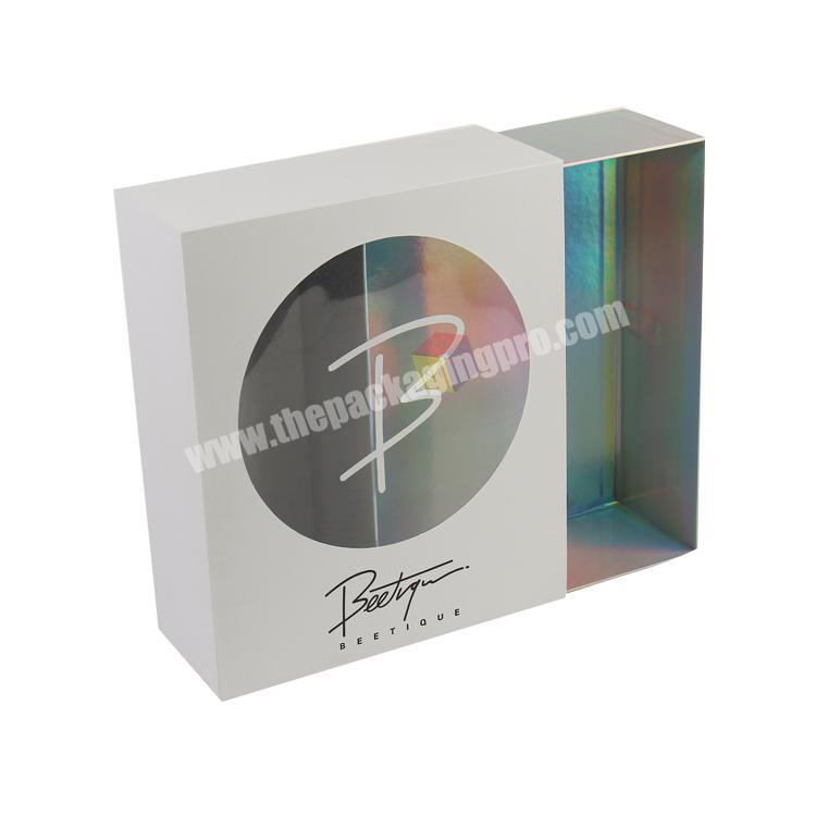 beskope logo drawer open gift holographic box packaging