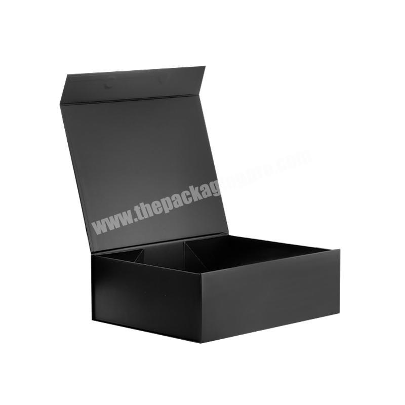 Bespoke big black retail products gift box packaging with magnetic lid