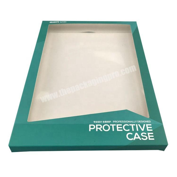 bespoke card paper Ipad case packaging box with transparent PVC window tablet computer case box