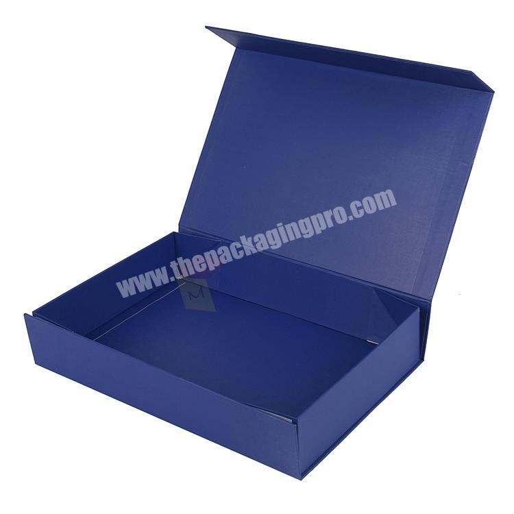 bespoke rigid gift packaging navy blue magnet folding box