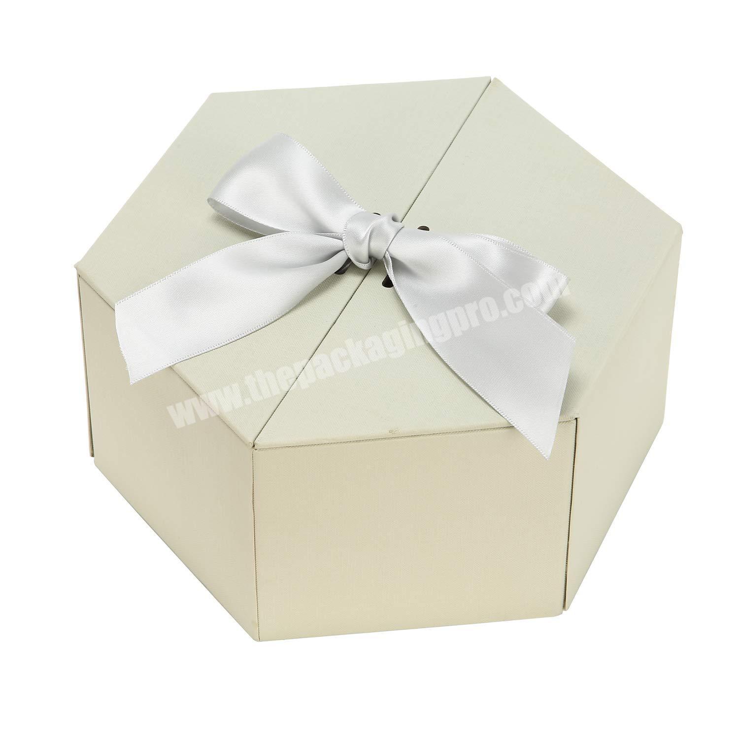 Best Quality Happy Birthday Hexagon Shape Paper Cardboard Gift Box Wedding