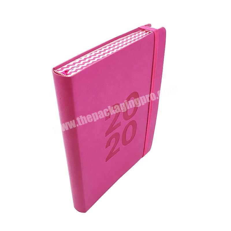 Best Selling  PU Leather Embossed Logo Notebook Soft Cover Edge Printing Diary