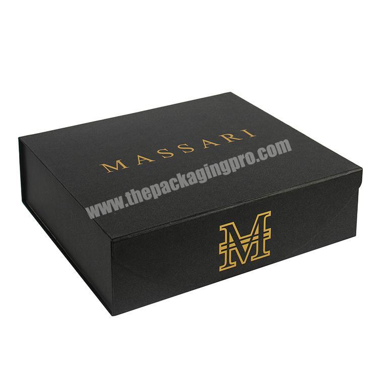 big black matte folding packaging custom brand boxes for clothes