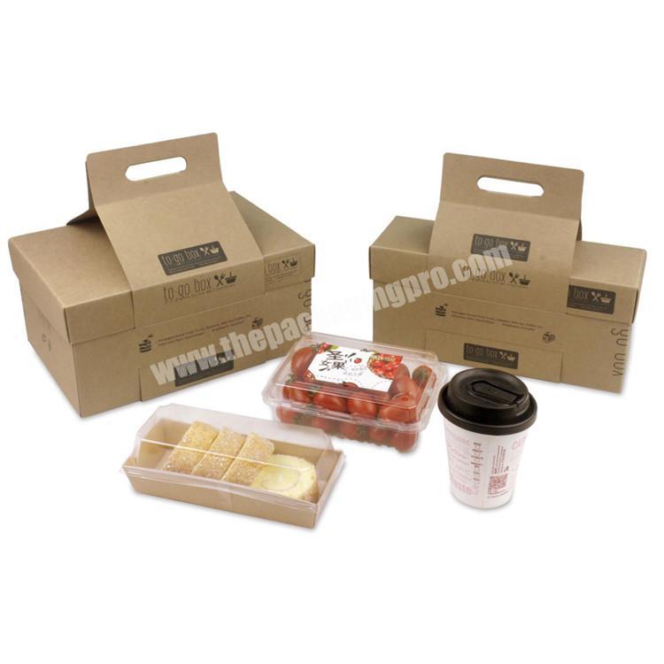 Big size biodegradable kraft paper fast food box for coffee or burger