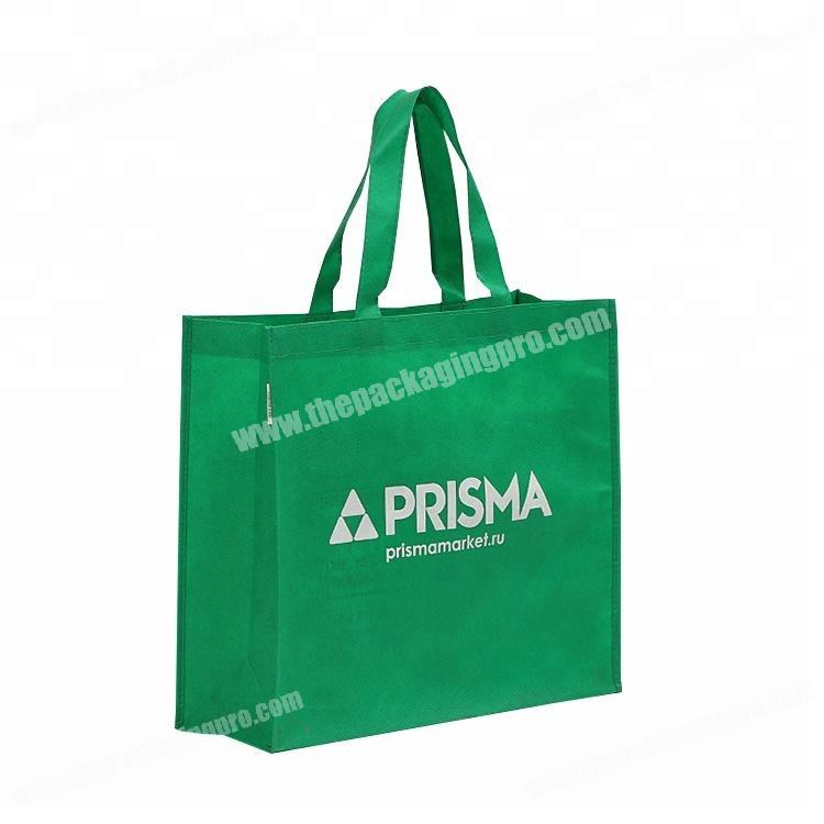 Biodegradable eco friendly fabric green non woven bag for supermarket