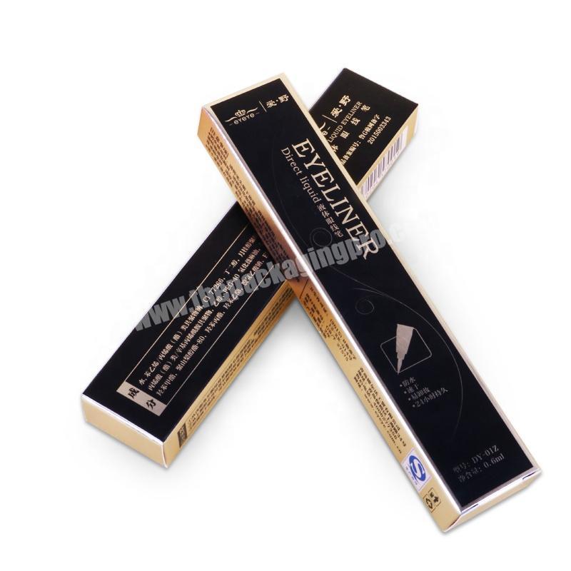 Black and gold printing direct liquid eyeliner pen packaging box