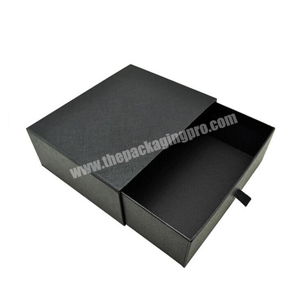 Black Art Paper Luxury Cardboard Drawer Jewelry Belt Wallet Gift Packaging Box