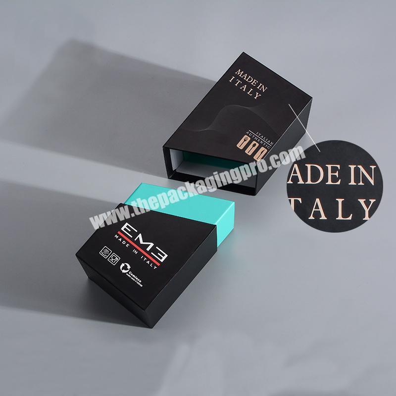 Black cardboard box with custom logo lid and base box manufacturer