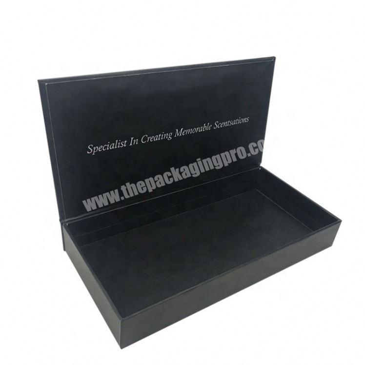 Black Cardboard Paper Gift Storage Packaging Box With Magnet Flap For Essential OilCosmetic